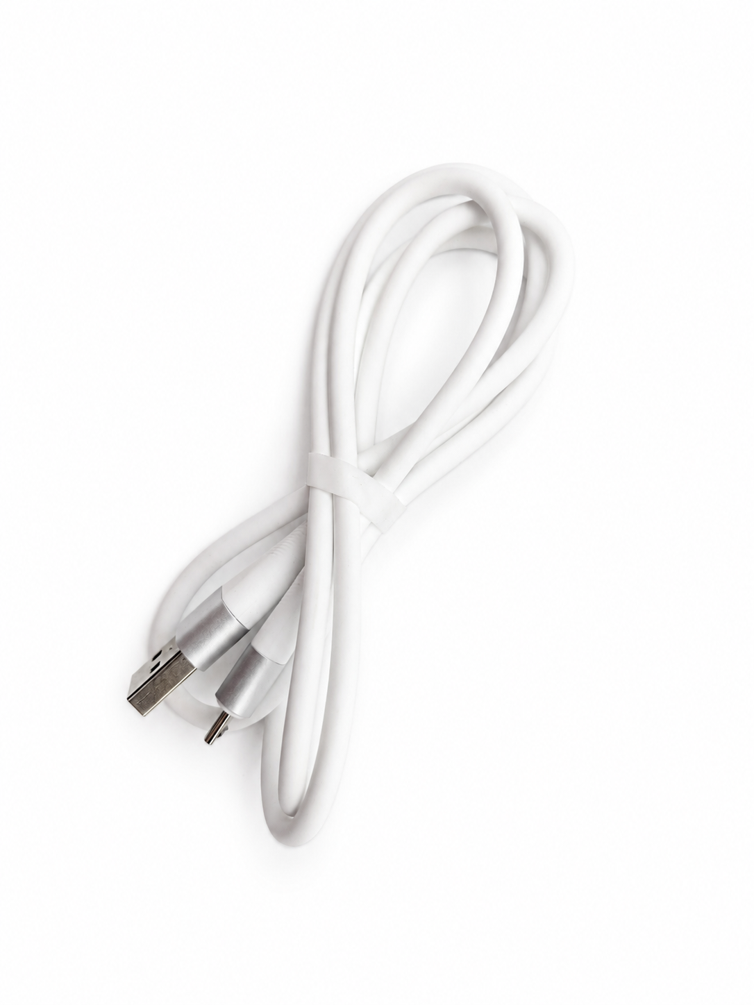 Cable USB-A a Micro USB V8 de silicona 1 m, hasta 18 W, blanco